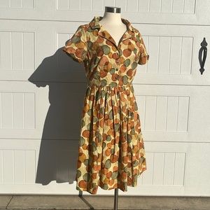 Myrtlewood of California/modcloth leaf print shirt dress